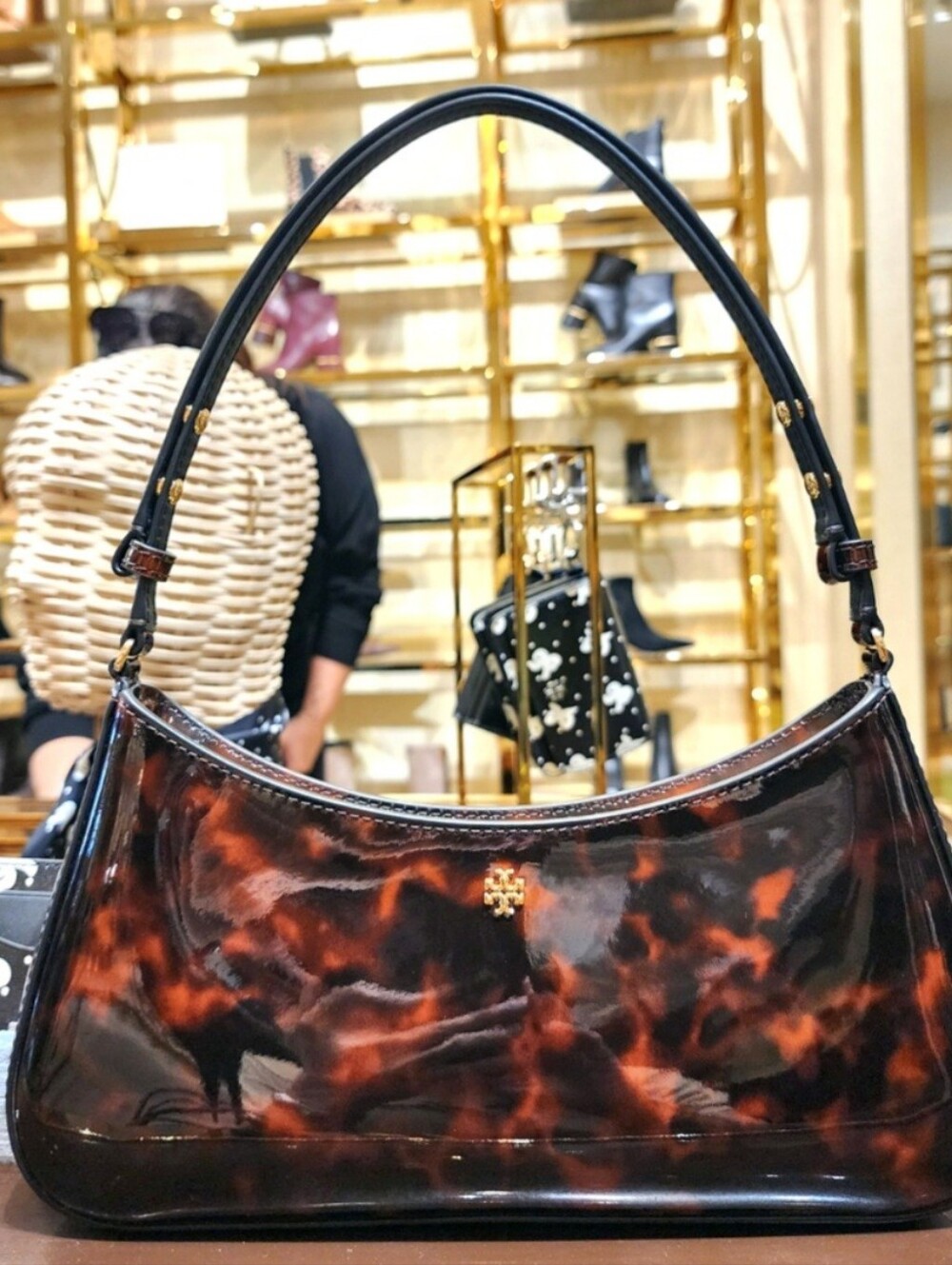 Tortoiseshell-Pattern Shoulder Bag By Tory Burch